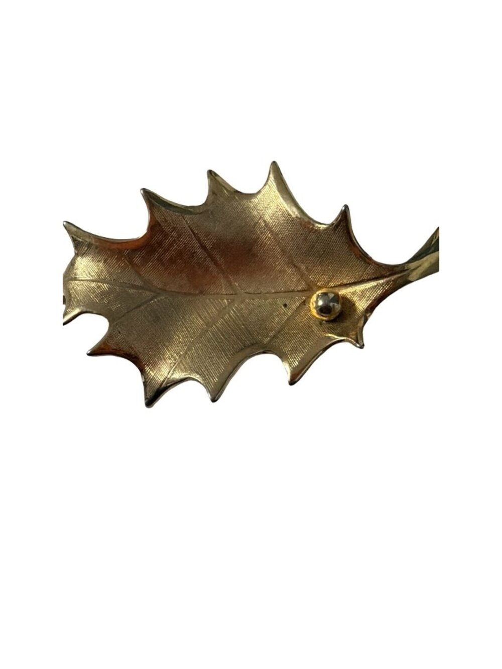Vintage Giovanni Gold Tone Textured Oak Leaf Brooch Pin 2.5" Signed
